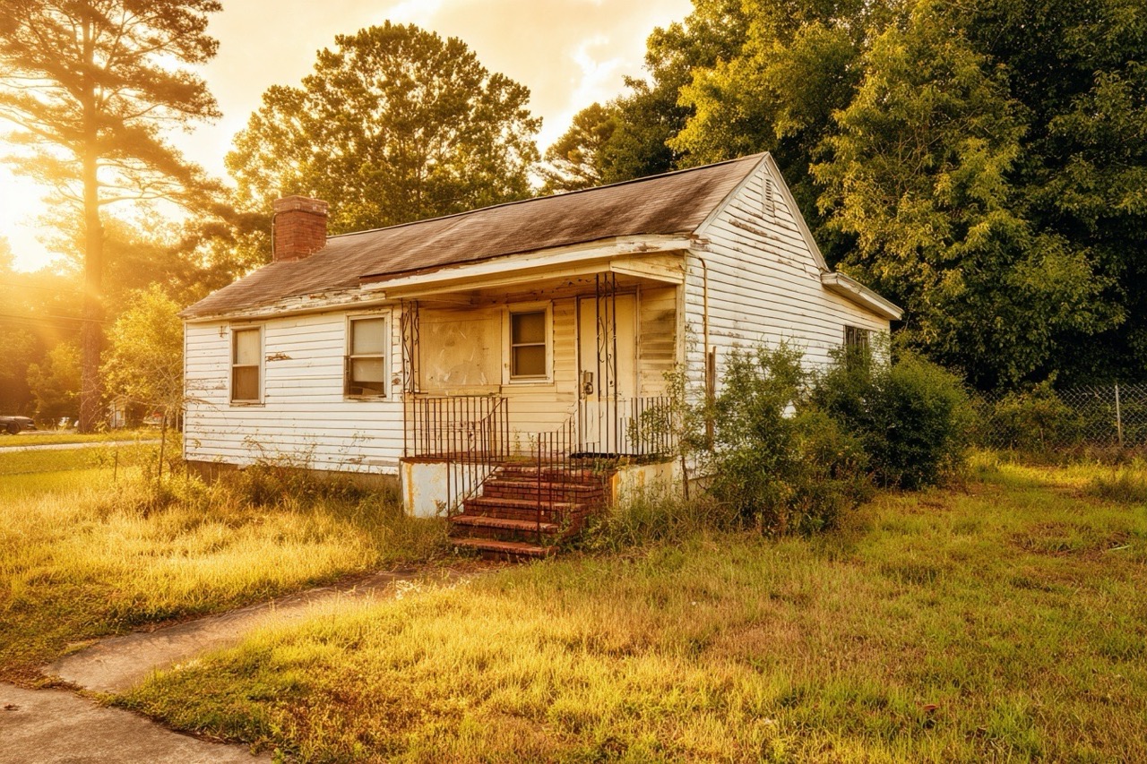 Condemned home in North Carolina showing renovation potential for investors