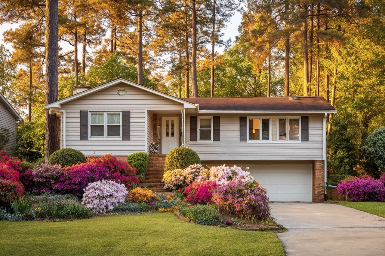 Well-maintained North Carolina home exterior with curb appeal