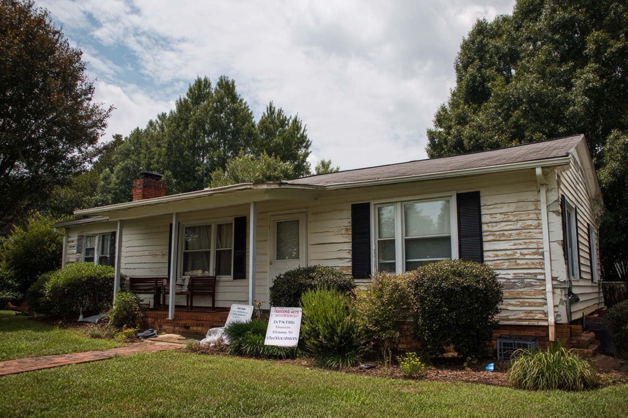 Ranch style home in North Carolina with lien resolution process