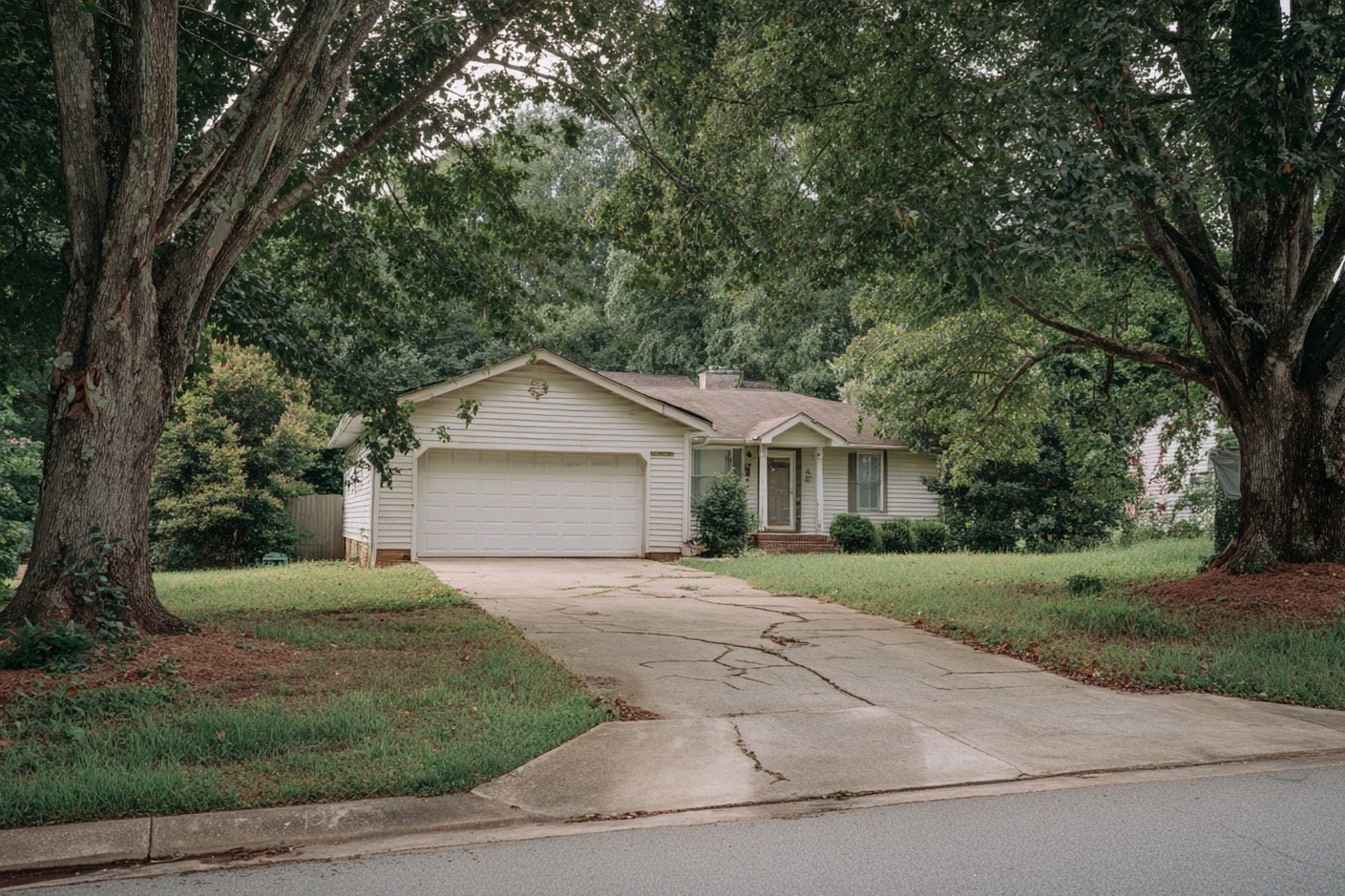 Suburban inherited home for sale in North Carolina neighborhood