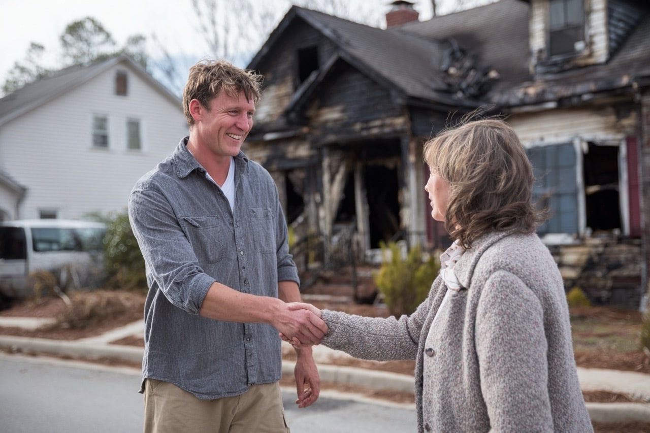 Quick cash sale process for fire damaged house in North Carolina