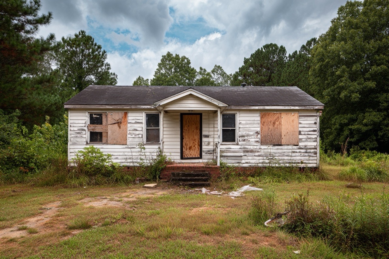 Abandoned property vulnerable to squatters rights claims in North Carolina